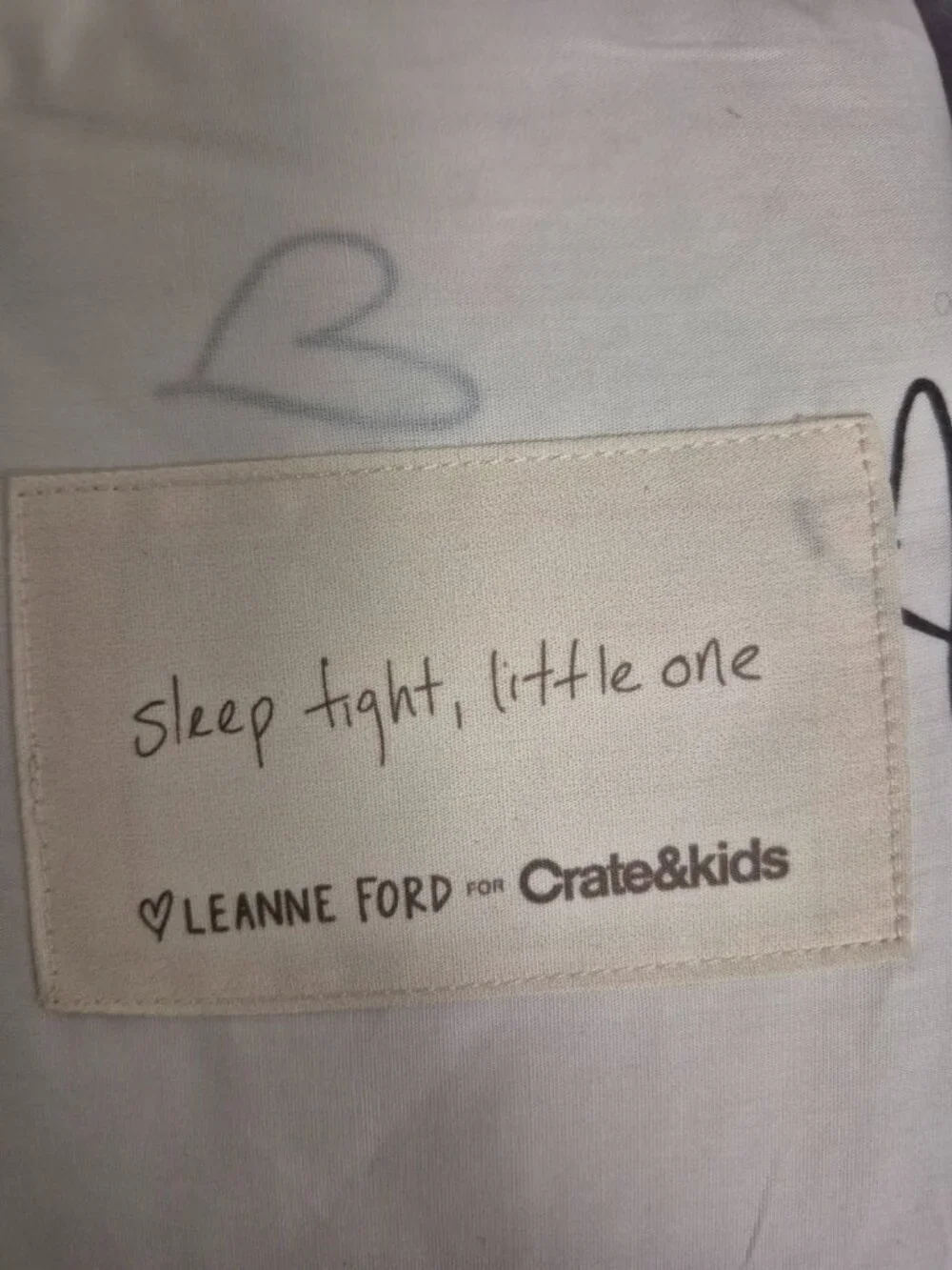 Leanne Ford Crate & Kids Changer Cover Charcoal Heart 36x18 Cotton RETIRED